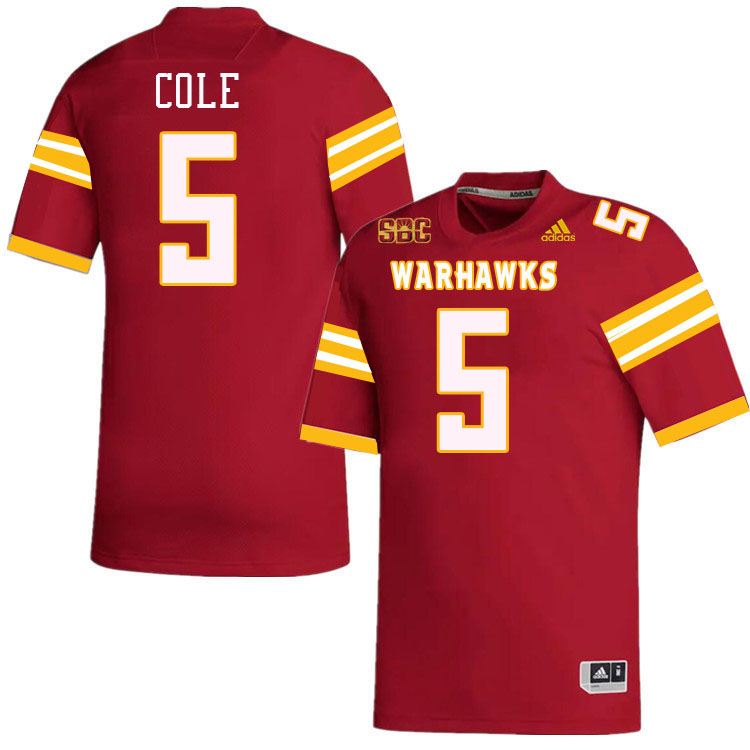 #5 Artis Cole Louisiana-Monroe Warhawks College Football Jerseys Stitched-Red